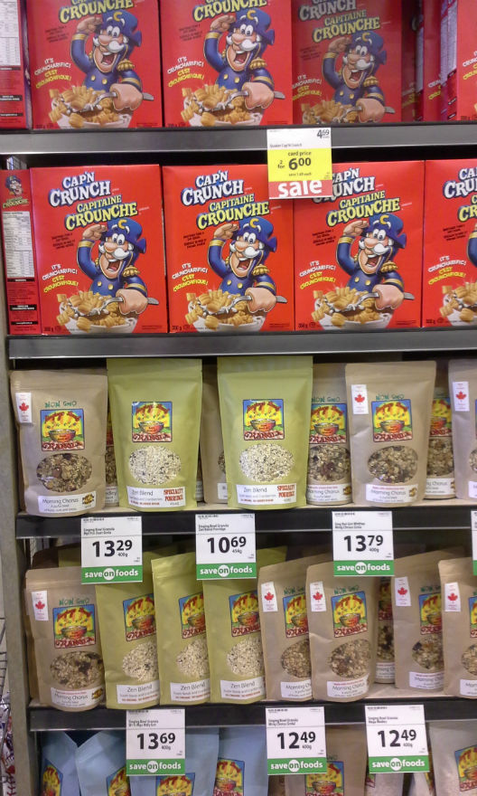 Singing Bowl Granola vs Cap'n Crunch